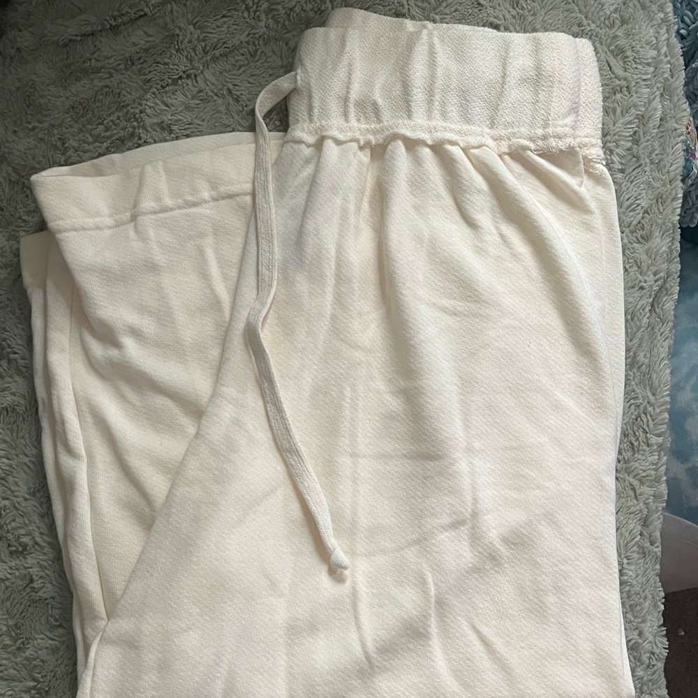 Free People Cream Wide Leg Pants